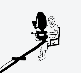 Camera operator on crane